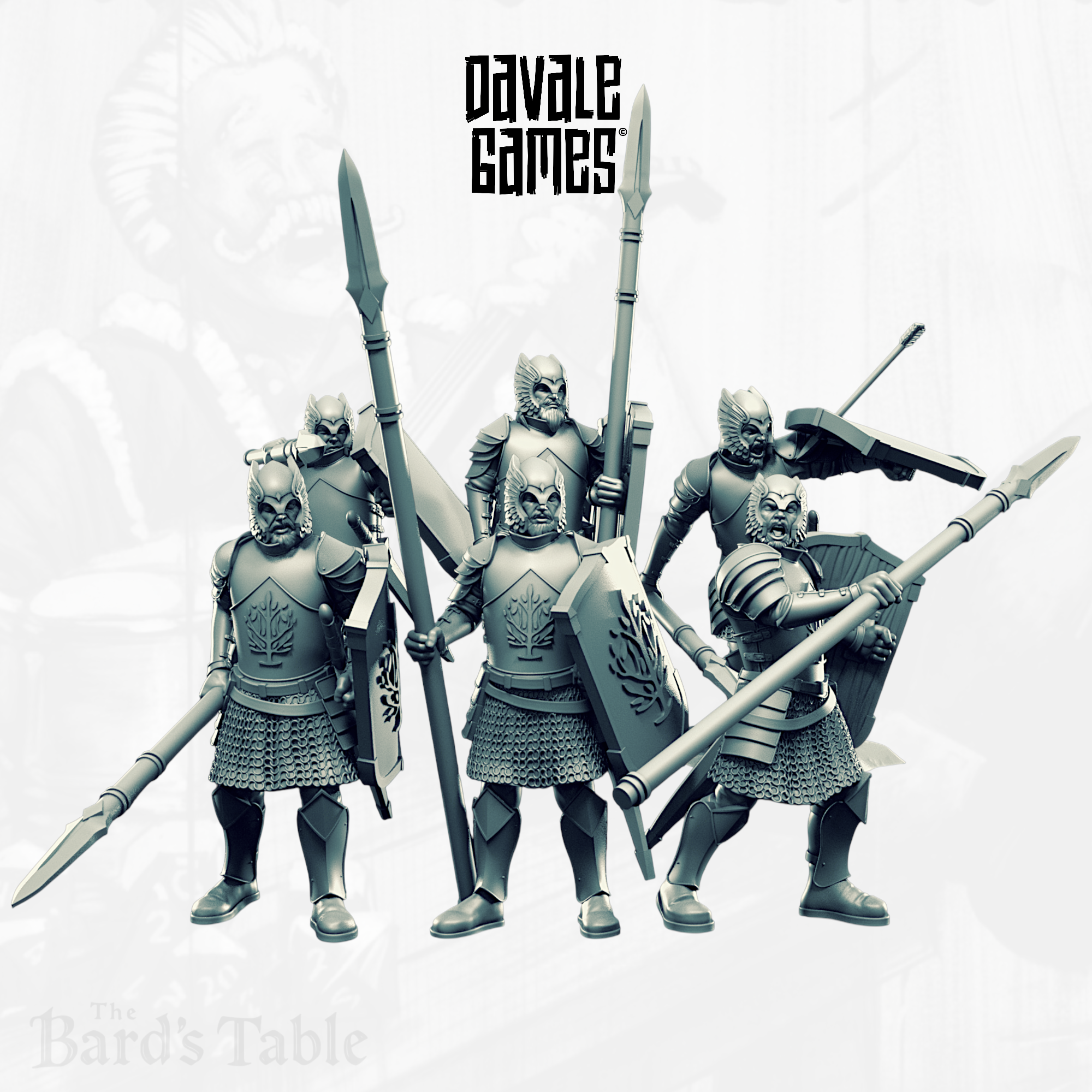 Grey Castle Warriors - Spear and Shield